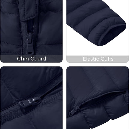 Men'S Winter Jacket Hooded Lightweight Winter Coat Packable Puffer Jacket