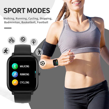 Fitness Tracker Heart Rate Blood Pressure Watch Blood Oxygen Monitor Pedometer Step Counter Activity Tracker Big Fitness Tracker for Women Men Smart Watch for Android Phones Compatible Iphone