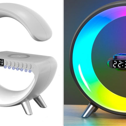 New Intelligent G Shaped LED Lamp Bluetooth Speake Wireless Charger Atmosphere Lamp App Control For Bedroom Home Decor