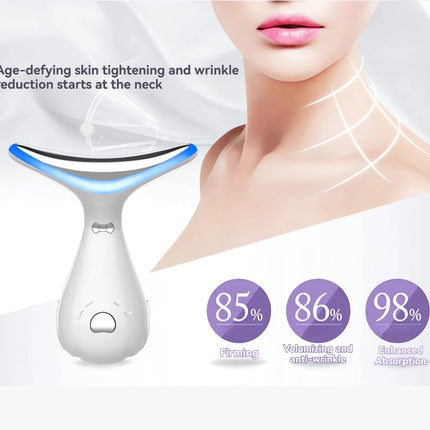 Neck Face Beauty Device, Skin Care Facial Massager, 3 in 1 Portable Face Massager for Skin Care, Face Sculpting Tool, Vibration, Thermal, Microcurrent