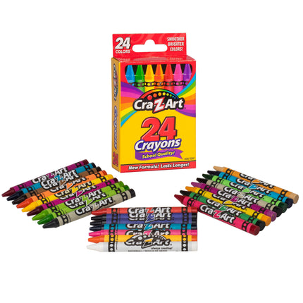 School Quality Multicolor Crayons, 24 Count, Back to School Supplies