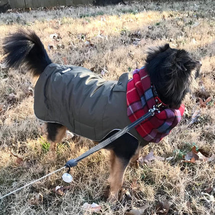 Warm Dog Jacket, Snowproof Windproof Waterproof Dog Winter Coat for Cold Weather - Soft Fleece Lining and Warm Thick Padded Dog Snow Coat with Detachable Hood for Puppy Small Medium Dogs