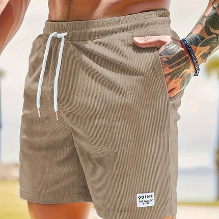 Lace-up Drawstring Shorts Summer Corduroy Sports Short Pants Mens Clothing