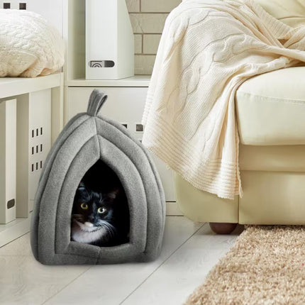 Small Grey Igloo Cat Bed