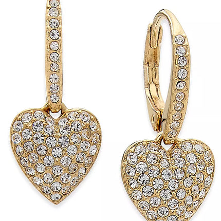 Pavé Heart Drop Earrings, Created for Macy'S