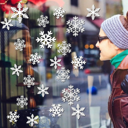 4 Sheets Of Christmas Window Clings For Glass,Santa Claus, Snowflake Wall Stickers, Static Clings, Xmas Window Decorations, Ornaments For New Year, Christmas Holiday Party Room Decorations