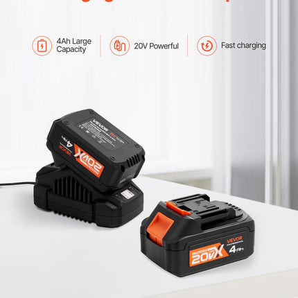 20V SDS-Plus Brushless Cordless Rotary Hammer Drill Kit 1 In 1200RPM 4 Functions