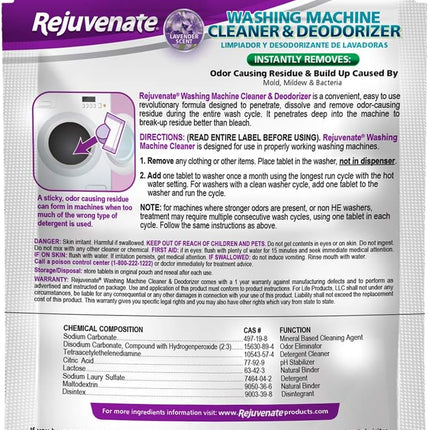 Washing Machine Cleaner & Deodorizer Tablets 3 Months Supply (3 Tablets)