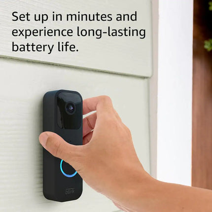 Battery or Wired - Smart Wi-Fi HD Video Doorbell Camera in Black