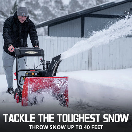 Brand New Gas Snow Blower 24 In. Two-Stage, 120V Electric Start, 212CC Self-Propelled Snow Blower with LED Headlight