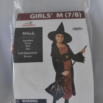 Witch Halloween Costume for Children, Girls Size M (7/8), by