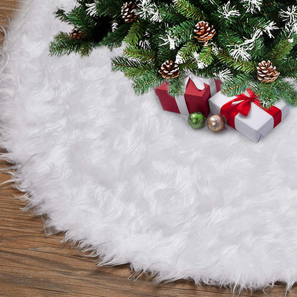 48 Inch Christmas Tree Skirt, Christmas Tree Plush Skirt，Christmas Tree Decorations for Merry Christmas Party Faux Fur Christmas Tree Skirt Decorations