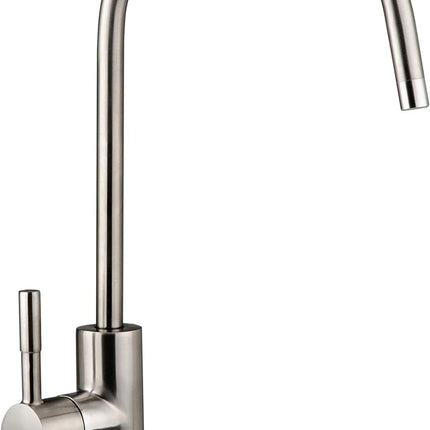 GA1-BN Drinking Water RO Faucet for Kitchen Sink, Heavy-Duty Lead-Free Reverse Osmosis Faucet for RO Water Filtration System, Non-Air Gap 100% Stainless Steel RO Faucet, Brushed Nickel Finish