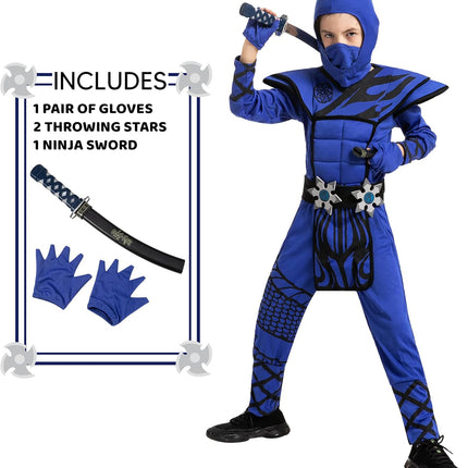 Boys Ninja Costume, Dragon Scales Ninja Costume for Kids Toddler Halloween Costume Themed Parties