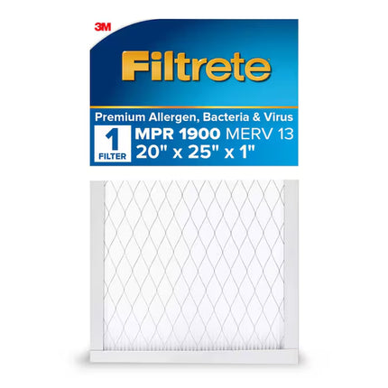 20-In W X 25-In L X 1-In MERV 13 1900 MPR Premium Allergen, Bacteria and Virus Electrostatic Pleated Air Filter