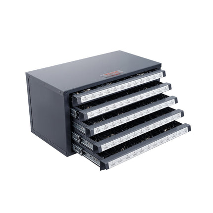 Drill Bit Dispenser Cabinet, Five-Drawer Drill Bit Organizer Cabinet Steel Drill Dispenser Organizer Cabinet With Labels, Stackable Drill Dispenser For Drill Bit Storage