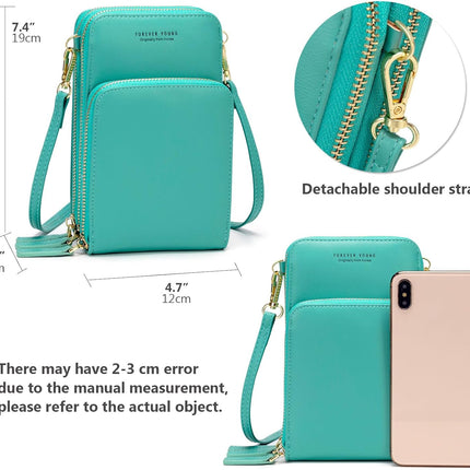 Small Crossbody Cell Phone Bag for Women, Mini over Shoulder Handbag Purse with Credit Card Slots