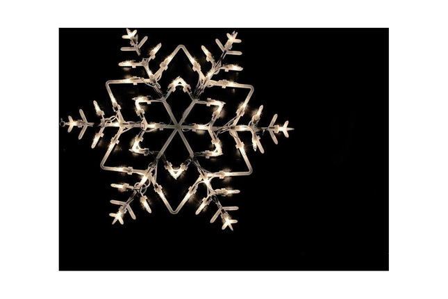 16" White Lighted Snowflake Christmas Window Silhouette