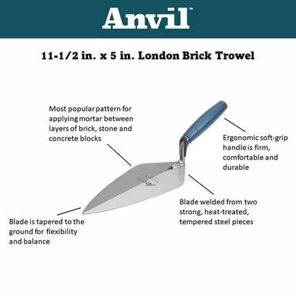 11-1/2 In. X 5 In. London Brick Trowel