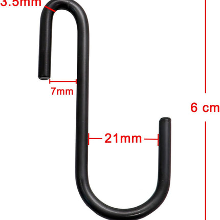 10 Pack Heavy Duty S Hooks Black S Shaped Hooks Hanging Hangers Hooks for Kitchen, Bathroom, Bedroom and Office: Pan, Pot, Coat, Bag, Plants(10 Pack/Black/Small)