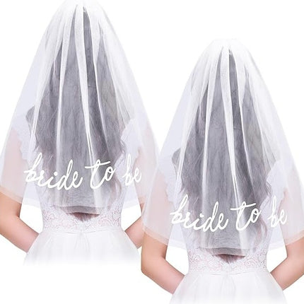 Bride To Be Embroidered Veil Bachelorette Party BachParty Accessory Bride To Be Headband White Bridal Veil Headpiece For Bridal Shower Engagement Party Wedding Bridesmaid Gift Clearance