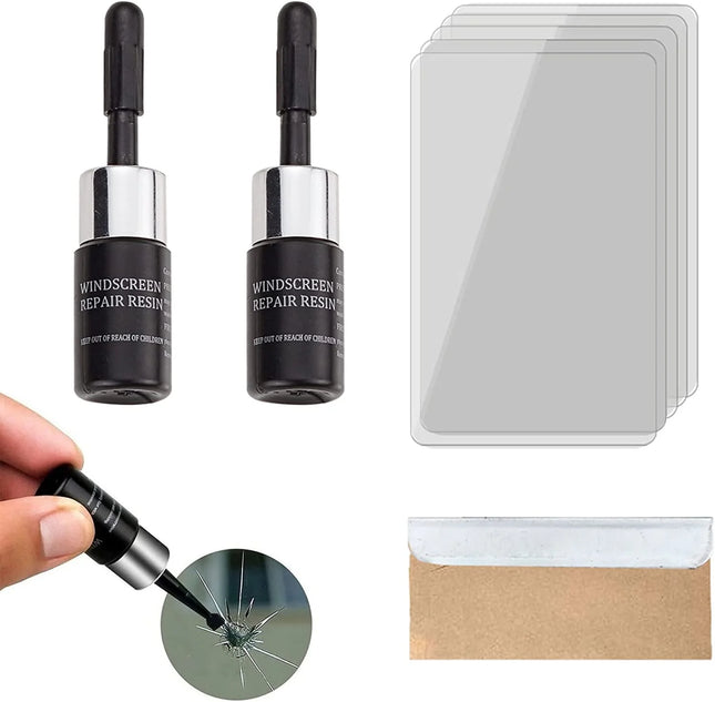 Car Windshield Repair Kit Tool Glass Repair Liquid, Windscreen Repair Kit Tool, Car Glass Windscreen Repair Kit Windscreen Repair for Cracks - 2 Pieces