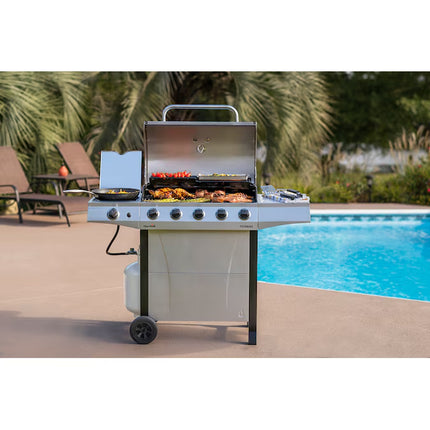 Performance Series Silver 5-Burner Liquid Propane Gas Grill with 1 Side Burner