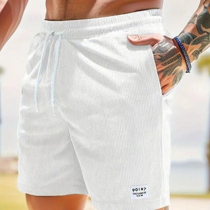 Lace-up Drawstring Shorts Summer Corduroy Sports Short Pants Mens Clothing