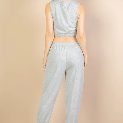 French Terry Elastic Waist Tank Top & Joggers Set (CAPELLA)