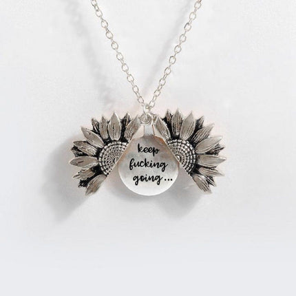 Sunflower Double-layer Lettering Necklace