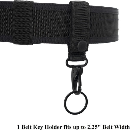 Heavy Duty Belt Keeper Clip Key Holder with Nylon MOLLE Strap & Metal Snap & Key Clip & Key Ring Keychain Organizer