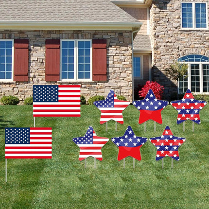 8Pcs 4th Of July Yard Signs