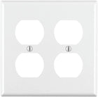 88016 2-Gang Duplex Device Receptacle Wallplate, Standard Size, Thermoset, Device Mount, White