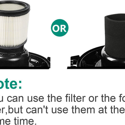 90304 Filter Cartridge & 90585 Foam Filter, Fits Shop-Vac 5 Gallon and up Wet & Dry Vacs, Compatible with Part 90304, 90585-00 & 9058562(1+1)