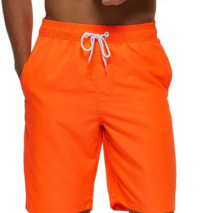 Mens Swim Shorts Quick Dry Swimsuit Sports Swimming Shorts with Pockets,Bright Orange,Xx-Large