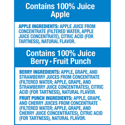 100% Juice Fruit Punch, Berry & Apple Naturally Flavored Juice Variety Pack, 40 Ct Box, 6 Fl Oz Pouches