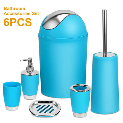 Bathroom Accessories Set 6 Pcs Bathroom Set Ensemble Complete Soap Dispenser Toothbrush Holder