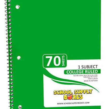 - (5 Pack) College-Ruled Spiral Notebooks