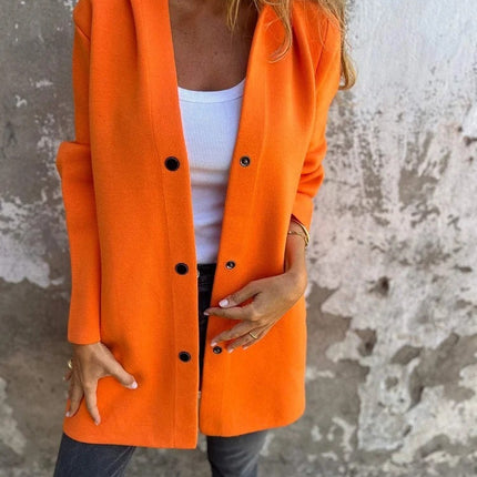 Casual Hooded Single-Breasted Cardigan Fashion Loose Solid Color Jacket Spring And Autumn Women's Clothing