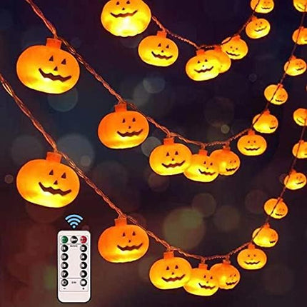 Halloween Lights,Halloween Pumpkin String Lights for Halloween Decorations,Battery Operated 8 Mode Waterproof 40 Leds 20FT for Halloween Party Decorations