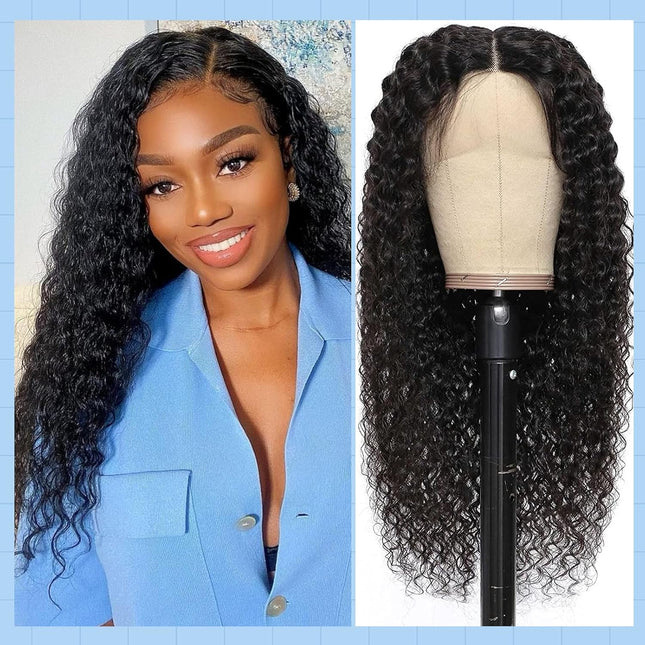 Deep Wave Lace Front Wigs Human Hair Brazilian 150% Density 4X4 Lace Closure Human Hair Wigs for Black Women Virgin Hair Wigs Pre Plucked with Baby Hair Natural (20 Inch, Deep Wave 4X4)