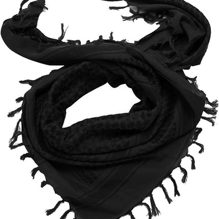 Men'S Cotton Military Shemagh Head Neck Tactical Scarf Arab Wrap Black