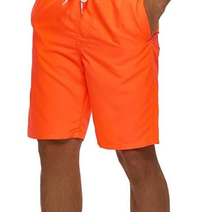 Mens Swim Shorts Quick Dry Swimsuit Sports Swimming Shorts with Pockets,Bright Orange,Xx-Large