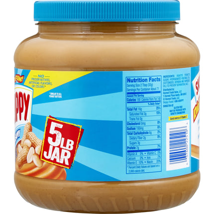 Peanut Butter, Creamy, 7 G Protein per Serving, Shelf-Stable, 80 Oz Plastic Jar