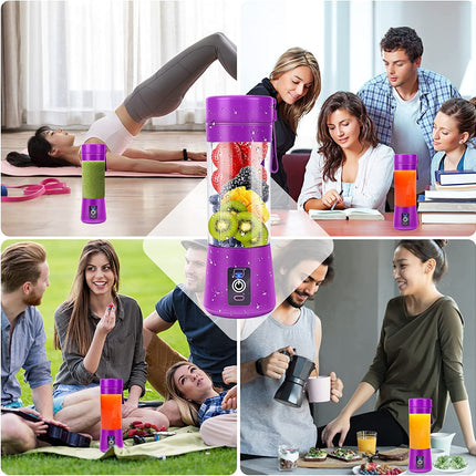 Portable Blender,  Personal Mini Juice Blender, USB Rchargeable Juicer Cup with Six Blades in 3D, Smoothie Blender Home/Office/Outdoors, Dark Purple