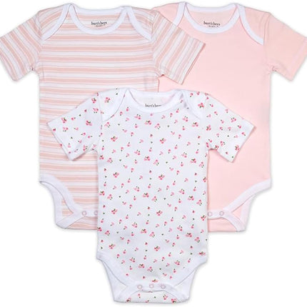 Baby-Girls Bodysuits, 3-Pack Long & Short-Sleeve One-Pieces, 100% Organic Cotton