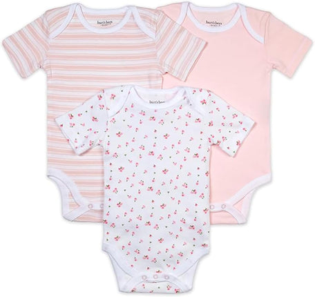 Baby-Girls Bodysuits, 3-Pack Long & Short-Sleeve One-Pieces, 100% Organic Cotton