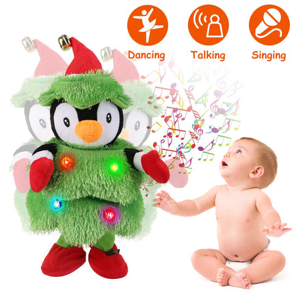 1Pc Penguin Or Elk Or Snowman Electric Dancing Singing Plush Toy Twisting Snowman Toy Talking Interactive Mimicking Funny Songs Wiggly Dance Kid Christmas Gift