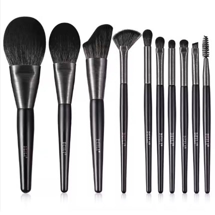 BEILI Low MOQ Ship Fast Custom High Quality Make Up Brushes Wholesale Wood Handle Premium Natural10pcs Makeup Brush