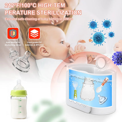 Baby , 9 in 1 Double Bottles Milk Warmer for Baby, Fast Food Heater & Defrost Warmer with Timer, LCD Display, Timer & 24H Temperature Control for Breastmilk & Formula